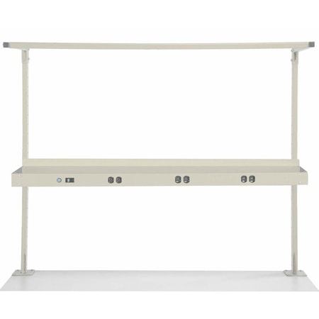 Global Industrial Steel Shelf W/ 6 Single Outlets, 72inW x 12inD, Tan 249296ATN